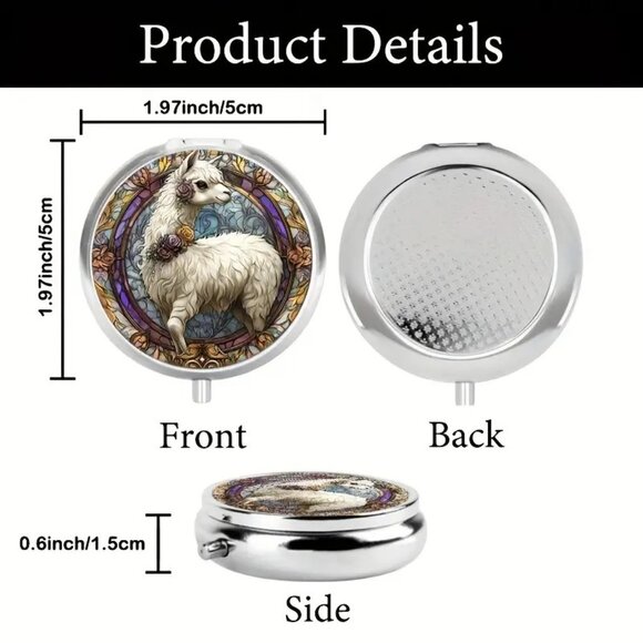 1pc  Alpaca & Princess Floral Pill Box Organizer - Picture 3 of 4